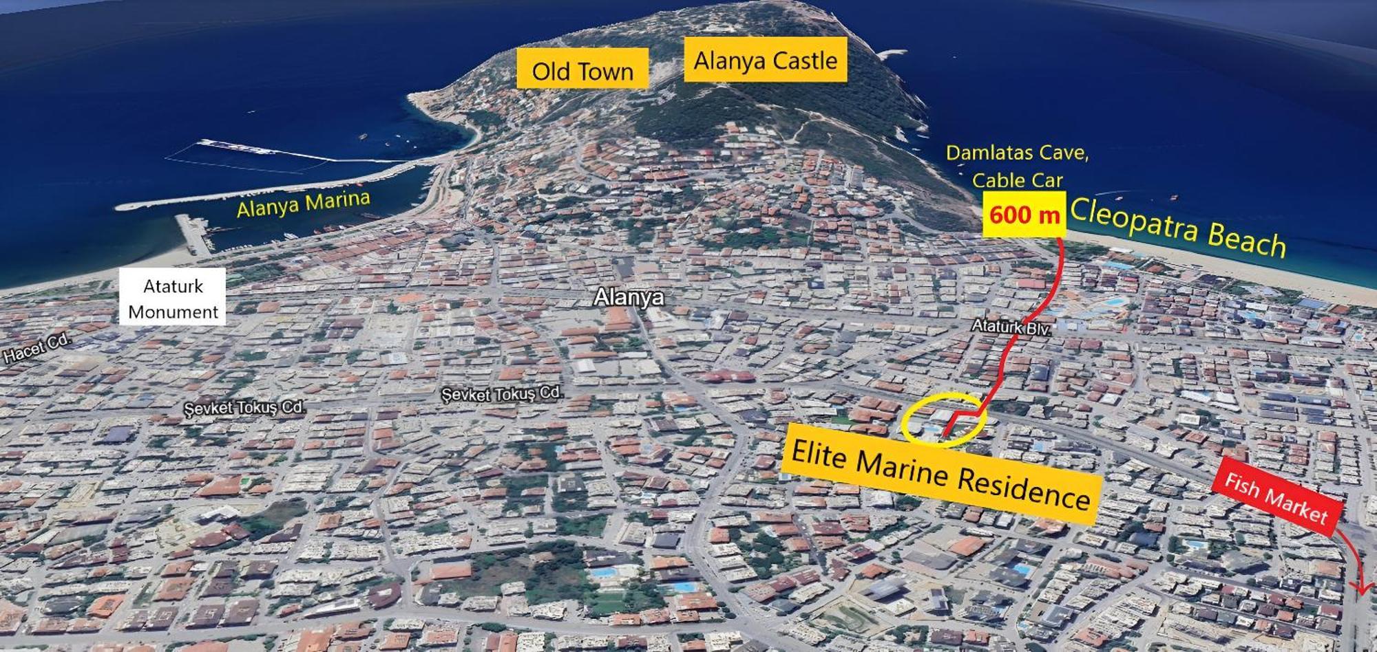 Elite Marine Residence - Cleopatra, Center Alanya Kültér fotó